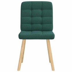 Chaises à manger lot de 4 vert foncé tissu 