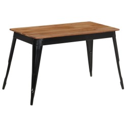 Table à manger Bois d'acacia massif et acier 120x60x76 cm 