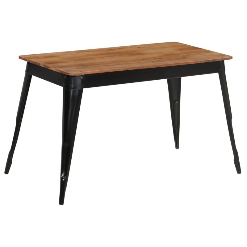 Table à manger Bois d'acacia massif et acier 120x60x76 cm 