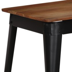 Table à manger Bois d'acacia massif et acier 120x60x76 cm 