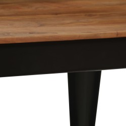 Table à manger Bois d'acacia massif et acier 120x60x76 cm 