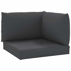 Coussins de palette lot de 3 noir tissu oxford 