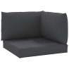 Coussins de palette lot de 3 noir tissu oxford 