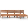 Salon de jardin 4 pcs Bois de pin massif Marron miel 
