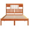Lit bibliothèque sans matelas cire marron 120x200 cm pin massif 