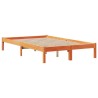 Lit bibliothèque sans matelas cire marron 120x200 cm pin massif 