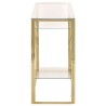 Table console doré acier inoxydable et verre trempé 