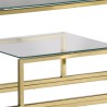 Table console doré acier inoxydable et verre trempé 