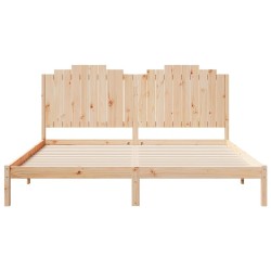 Cadre de lit extra long sans matelas 180x220 cm bois massif 