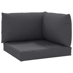 Coussins de palette lot de 3 anthracite tissu oxford 