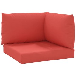 Coussins de palette lot de 3 rouge tissu oxford 