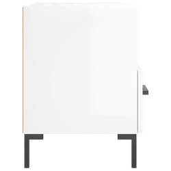 Table de chevet blanc brillant 40x35x47,5 cm bois d’ingénierie 