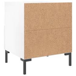 Table de chevet blanc brillant 40x35x47,5 cm bois d’ingénierie 