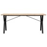 Table à manger cadre en Y 180x90x75,5 cm bois pin massif acier 