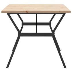 Table à manger cadre en Y 180x90x75,5 cm bois pin massif acier 