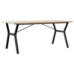 Table à manger cadre en Y 180x90x75,5 cm bois pin massif acier 