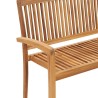 Banc de jardin empilable et coussin 128,5cm Bois de teck massif 