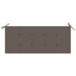 Banc de jardin empilable et coussin 128,5cm Bois de teck massif 