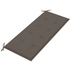 Banc de jardin empilable et coussin 128,5cm Bois de teck massif 