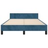 Cadre de lit sans matelas bleu foncé 120x200 cm velours 