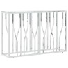 Table console argenté 110x30x70 cm acier inoxydable et verre 
