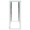 Table console argenté 110x30x70 cm acier inoxydable et verre 