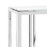 Table console argenté 110x30x70 cm acier inoxydable et verre 