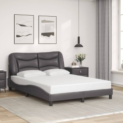 Cadre de lit sans matelas gris 120x200 cm similicuir 