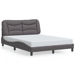 Cadre de lit sans matelas gris 120x200 cm similicuir 
