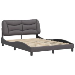 Cadre de lit sans matelas gris 120x200 cm similicuir 