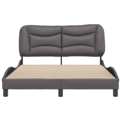 Cadre de lit sans matelas gris 120x200 cm similicuir 