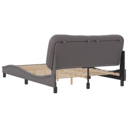 Cadre de lit sans matelas gris 120x200 cm similicuir 