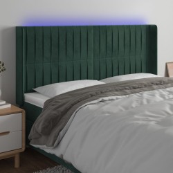 Tête de lit à LED Vert foncé 203x16x118/128 cm Velours 