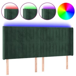 Tête de lit à LED Vert foncé 203x16x118/128 cm Velours 