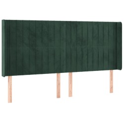 Tête de lit à LED Vert foncé 203x16x118/128 cm Velours 
