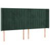 Tête de lit à LED Vert foncé 203x16x118/128 cm Velours 