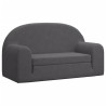 Canapé-lit pour enfants 2 places anthracite peluche douce 