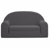 Canapé-lit pour enfants 2 places anthracite peluche douce 