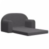 Canapé-lit pour enfants 2 places anthracite peluche douce 