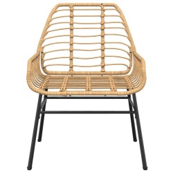 Ensemble à manger de jardin 3pcs marron résine tressée verre 
