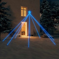 Sapin de Noël à LED Intérieur/Extérieur 576 LED bleu 3,6 m 