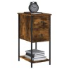Table de chevet chêne fumé 32x42x70 cm bois d'ingénierie 