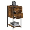 Table de chevet chêne fumé 32x42x70 cm bois d'ingénierie 
