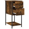 Table de chevet chêne fumé 32x42x70 cm bois d'ingénierie 