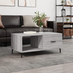 Table basse sonoma gris 90x50x40 cm bois d'ingénierie 
