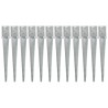 Piquets au sol 12 pcs Argenté 10x10x76 cm Acier galvanisé 