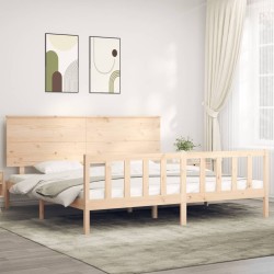 Cadre de lit sans matelas 200x200 cm bois massif de pin 