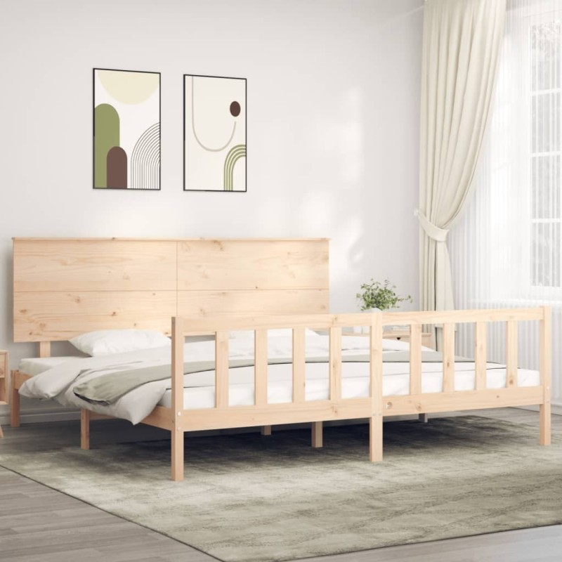 Cadre de lit sans matelas 200x200 cm bois massif de pin 