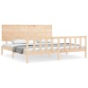 Cadre de lit sans matelas 200x200 cm bois massif de pin 