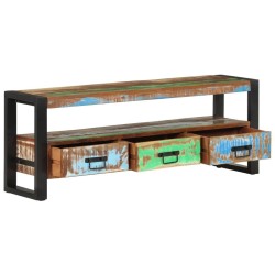 Meuble TV 120x30x45 cm Bois massif de récupération 